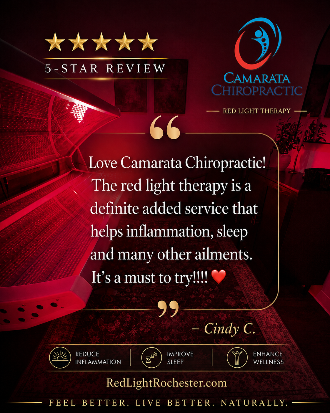 5-Star Red Light Therapy Review: "It's a Must to Try!" – How Red Light Therapy Is Helping Patients Improve Sleep, Reduce Inflammation, and Feel Better Naturally 5-Star Red Light Therapy Review: "It's a Must to Try!" – How Red Light Therapy Is Helping Patients Improve Sleep, Reduce Inflammation, and Feel Better Naturally