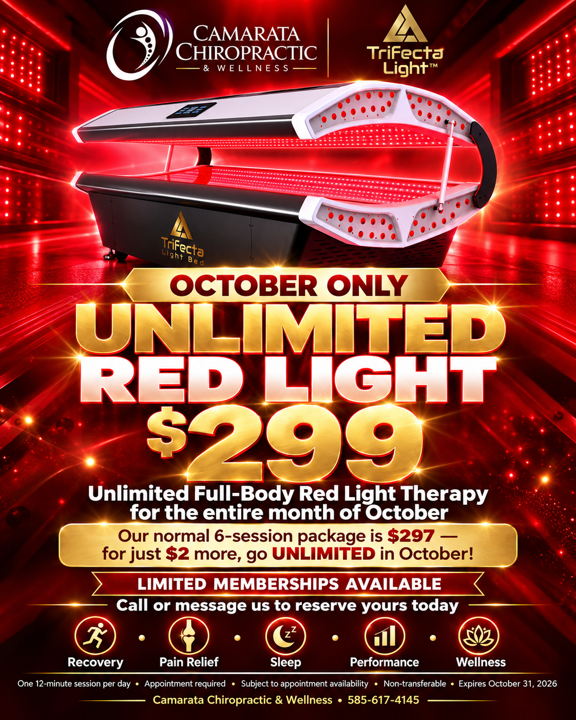 October Unlimited Red Light Therapy Special - ONLY $299!